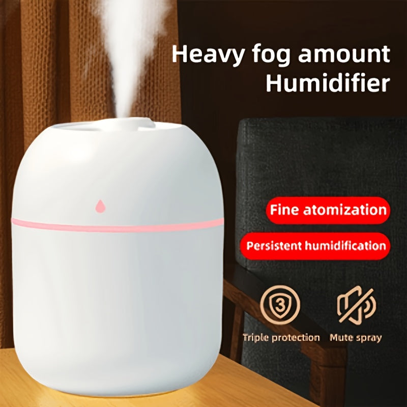 1 humidificador AromaRelax con luz nocturna USB, difusor de ambiente plástico para dormitorio, sala, oficina o auto - Funciona con bajo voltaje, compatible con múltiples espacios