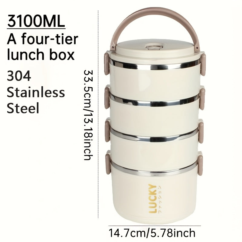 Caja Térmica Grande de Acero Inoxidable - Portátil, Reutilizable para la Escuela, Camping y Útiles Escolares