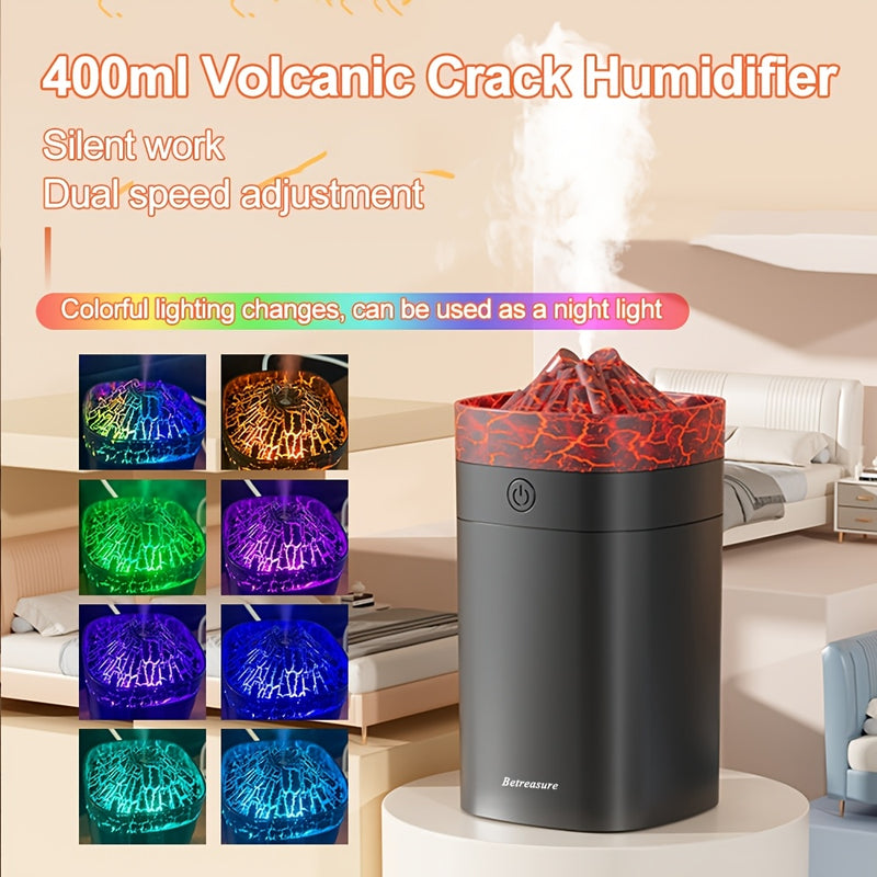 El humidificador de vapor volcánico ultrafrio Betreasure cuenta con una salida de niebla ultrasónica de 400ML, abordando de manera efectiva los entornos secos. Agregar aceites esenciales puede llenar la habitación de fragancia, y está listo para usar una