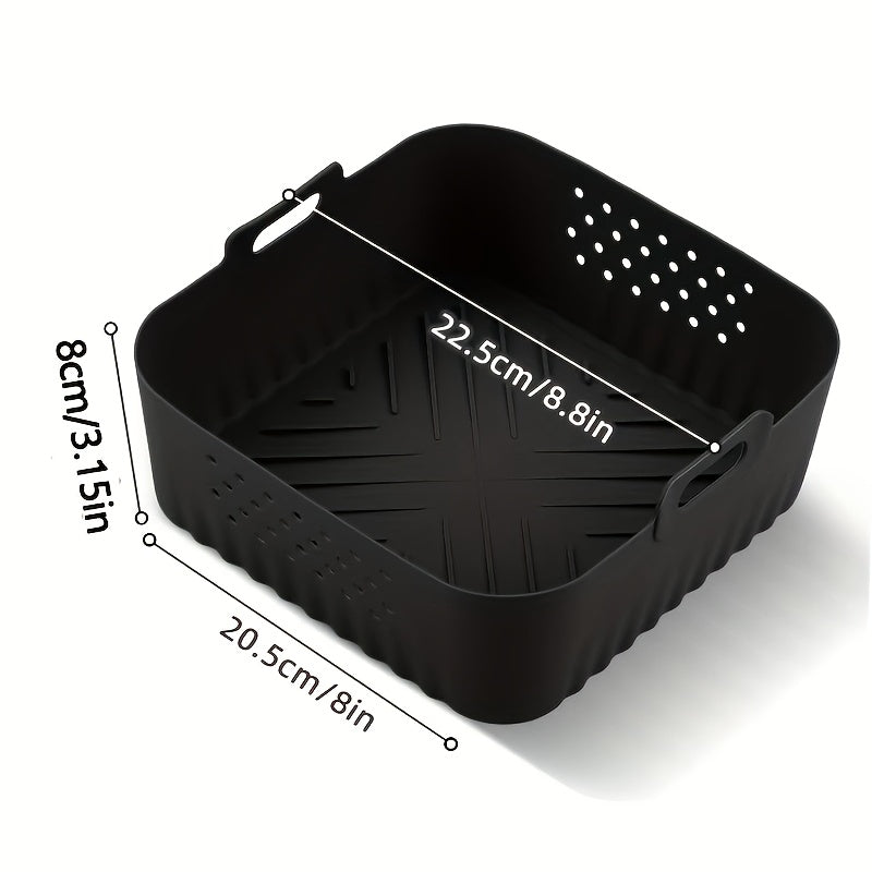 2 unidades de forros de silicona para freidora de aire de 22,35 cm para freidoras de aire de 5,5 a 7 QT, resistentes al calor y fáciles de limpiar, sartenes de silicona para freidora de aire Ninja AF181, AF180, AF141, AF140, Philips HD9270, adecuados par