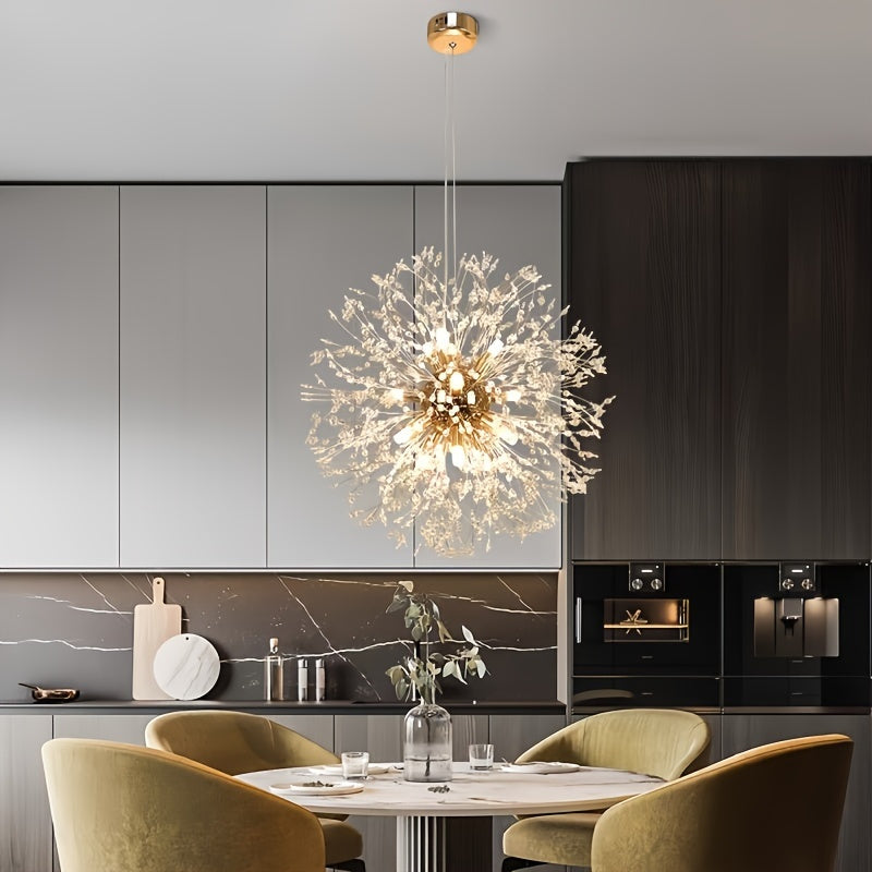 Linterna colgante con diseño de diente de león, luz de techo semienterrada, con herrajes de instalación, control por interruptor, para sala de estar, dormitorio, comedor, oficina, balcón (bombillas G9*9, bombillas no incluidas, compradas por separado)