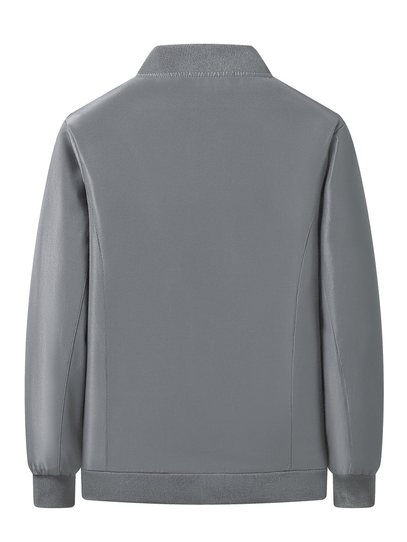 Chaqueta Casual para Hombre con Forro Polar - Ligera, con Cremallera y Bolsillos, Poliéster, Cuello de Béisbol, Perfecta para Otoño e Invierno