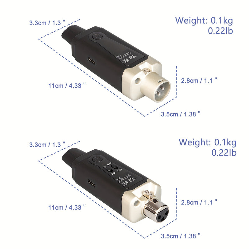 Transmisor y receptor inalámbricos Bomaite para micrófono XLR con enchufe, sistema inalámbrico para micrófono dinámico y condensador, mezclador de audio, sistema PA.
