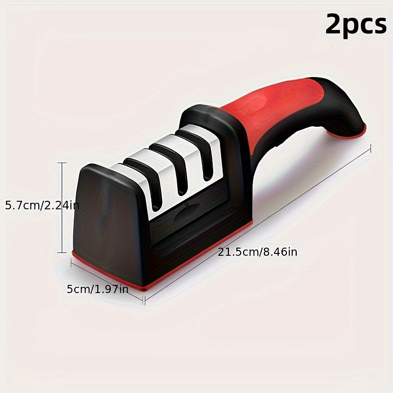 1pc/2pcs Afilador de cuchillos profesional para escenario, barra de diamante/cerámica, diseño de seguridad, recuperación rápida de la cuchilla