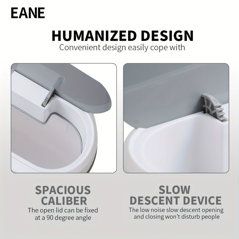 EANE, Papelera Inteligente de Alta Velocidad de Respuesta, con Acción de Apertura y Cierre, Alimentada por Batería, Sin Contacto, Resistente a Olores, Diseño Moderno para Hogar, Cocina y Baño, Accesorio de Cocina Moderno | Papelera Elegante | Operación S