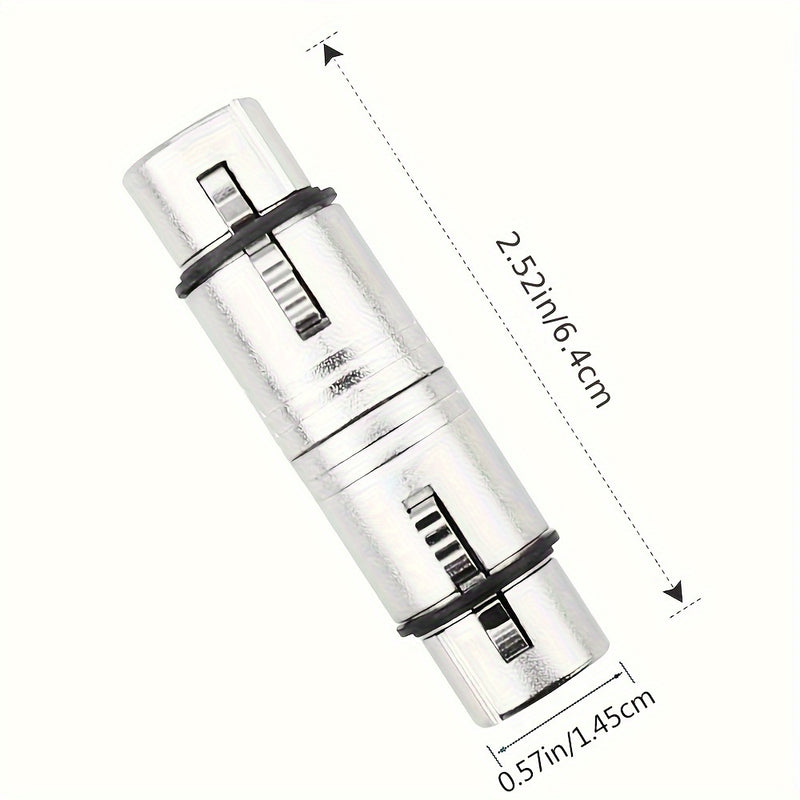 Adaptador de audio XLR hembra a hembra de metal, gris, conectores de audio profesionales para micrófonos y mezcladores.