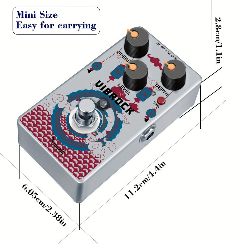 Pedal de guitarra de modulación psicodélica rock, coro-tremolo, monobloque, pedal de efectos múltiples con coro/tremolo, pedal de modulación psicodélica rock para guitarra eléctrica, bypass verdadero