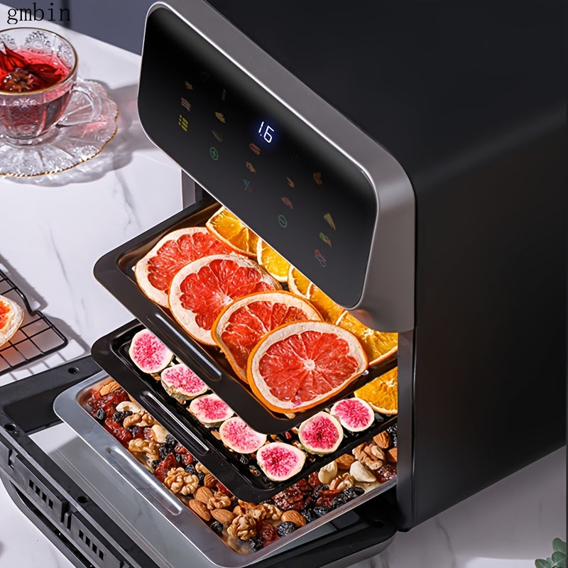 Fritadora inteligente gmbin, capacidad de 10 litros, 1200 vatios, eléctrica, sin humo, para hacer papas fritas y pan, multifuncional, pantalla táctil, enchufe de 110-130 vatios, material PP, no requiere batería.