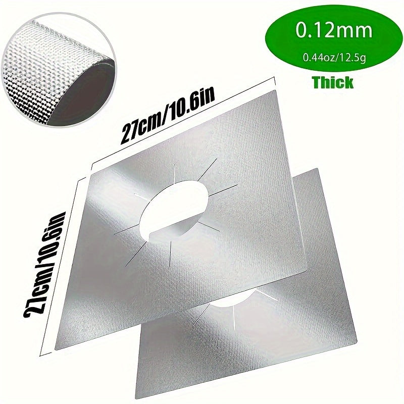 4pcs Cubiertas Premium Antiadherentes para Quemadores de Estufa - Doble Grosor, Resistentes al Calor y Reutilizables, Protectores de Cocina para una Limpieza Fácil