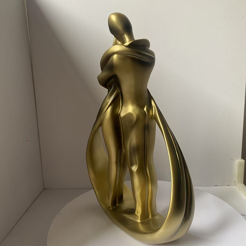 Escultura Elegante de Resina para Parejas Románticas - Decoración con Tema Clásico del Amor para Hogar, Oficina y Eventos en Hoteles - Acabado Dorado Disponible, Decoración para Bodas