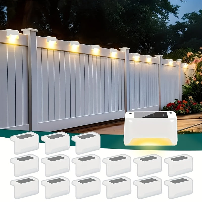 10 luces solares LED para jardín, iluminación exterior para caminos con accesorios de instalación, luces para cercas desmontables semiempotradas, ideal para jardín, escaleras, entrada, patio y paisajismo | Luces LED modernas | Batería de níquel, luces pa