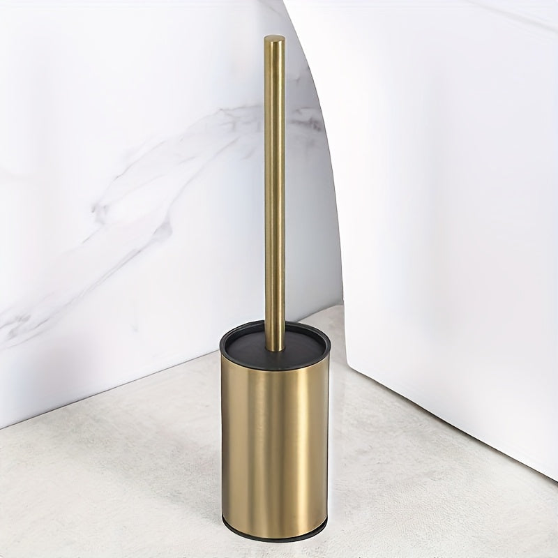 Cepillo de baño de acero inoxidable de lujo ligero - Material de alta calidad, espesado, elegante y hermoso, con base para colgar, muy adecuado para el baño, regalo para la casa nueva