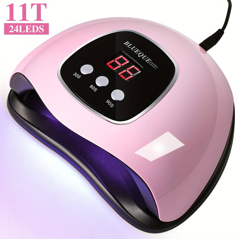 ¡Nueva lámpara LED para uñas, secador de gel con temporizador automático y sensor rápido, luz dual 24 fuentes, equipo para manicura y pedicura, herramienta profesional para salones de uñas!