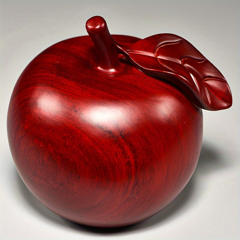 Estatuilla de manzana tallada en madera de sándalo rojo, objeto de colección para decoración del hogar, uso en interiores, no necesita electricidad, decoración versátil para habitaciones, regalo ideal para el estreno de una casa.