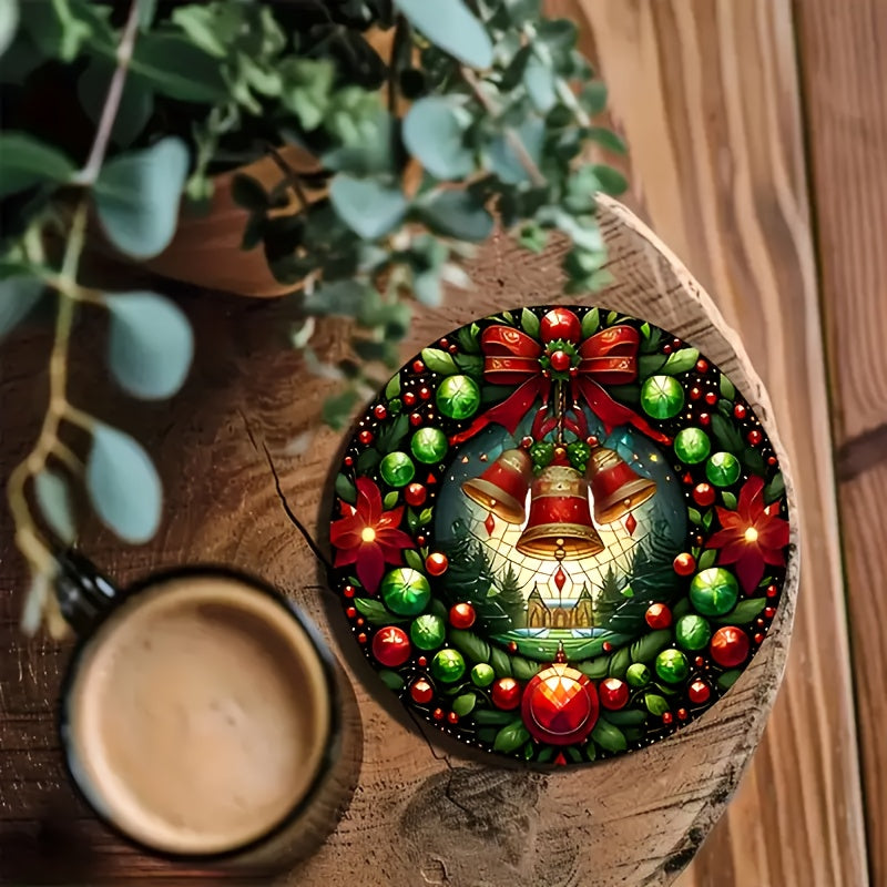 6 posavasos de madera con temática navideña, posavasos festivos en 3D, resistentes al calor y al frío, antideslizantes, decoración duradera para el hogar y la cocina, perfectos para regalos navideños y decoración del salón.