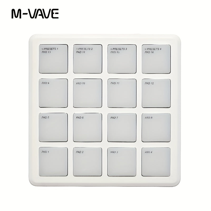 M-VAVE SCMPAD, controlador MIDI inalámbrico portátil con 16 botones, teclado de percusión, interfaz USB-C, herramientas.