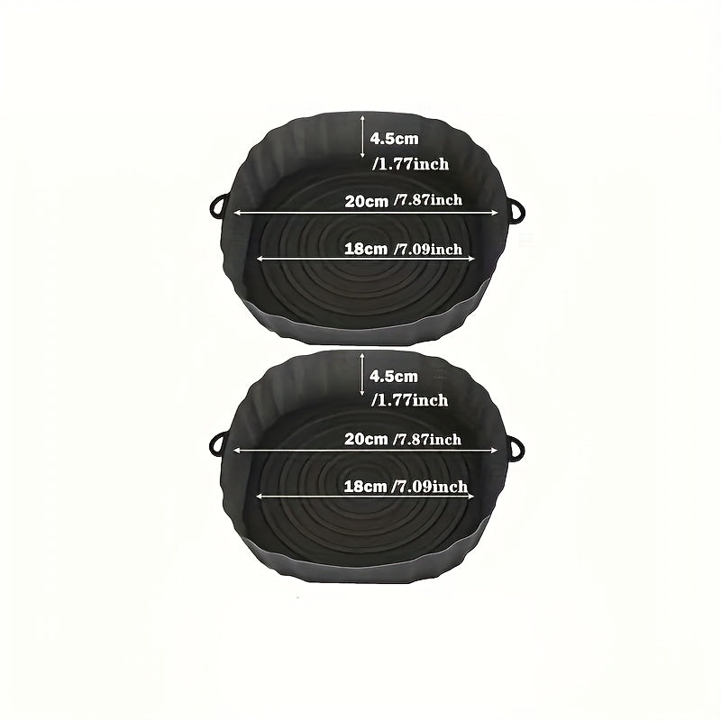2 piezas de revestimientos de silicona para freidora de aire, bandejas para hornear reutilizables de 18,01 cm, accesorios para horno, herramientas para hornear, artilugios de cocina, accesorios de cocina
