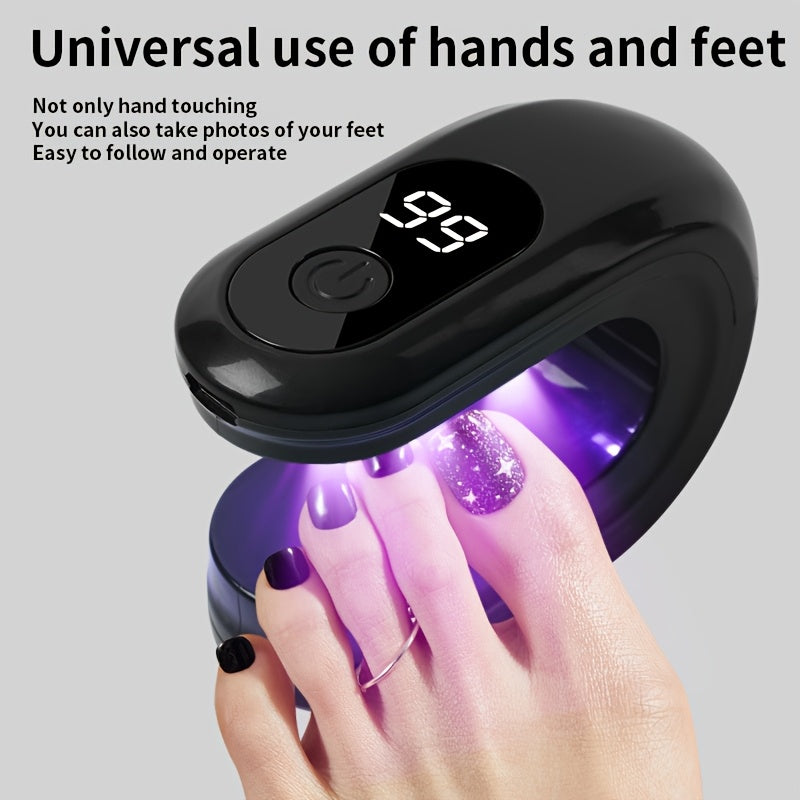 Linterna Portátil para Uñas con Pantalla LCD Digital, Endurecedor de Gel USB que Seca en 3 Segundos, Lámpara Compacta para Hogar y Salón - /Blanco - Compatible con Acrílico, Gels LED, Equipo de Pedicura, Tecnología Inteligente, Ideal para Aficionados a l