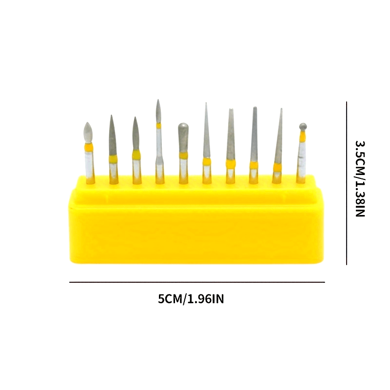 Brocas para Taladro de Uñas, Juego de 10 pzas de Brocas para Taladro de Uñas - Kit Profesional de Manicura y Pedicura Eléctrica para Uñas Acrílicas, de Gel con Cabezales de Pulido y Desbaste