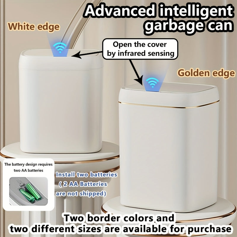 Bote de Basura Inteligente de 1 Pieza con Sensor Infrarrojo, Capacidad de 12L/14L, Alimentado por Batería (Requiere 2 Pilas AA, No Incluidas), Funcionamiento Silencioso, Ideal para Uso en Hogar, Oficina y Escuela, Cubo de Residuos Escolares | Estilo de T
