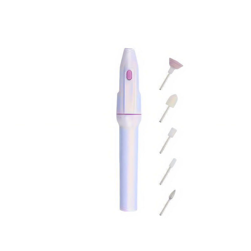 Set Profesional de Lima y Taladro de Uñas Eléctrico 5-en-1 - Kit de Manicura y Pedicura con Batería para Uñas Lisas y Brillantes, Amoladora, Cuidado, Herramientas de Arte de Uñas