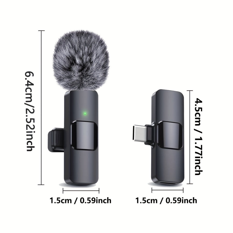 Microfono de Solapa sin varillas Profesional con Grabación Omnidireccional y Recargable por USB-C - Grabación con Un Toque para Smartphones/Tabletas/Cámaras - Ideal para Podcasts, Vlogs, Entrevistas en Vídeo, Equipo de Vlogging | Diseño Elegante del Rece