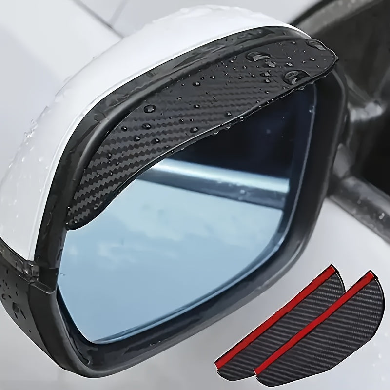 Par de cubre espejos para lluvia en PVC con textura de fibra de carbono, protectores para espejos laterales de auto, diseño grueso para protección en todo clima, cubre espejos | diseño elegante | agarre texturizado