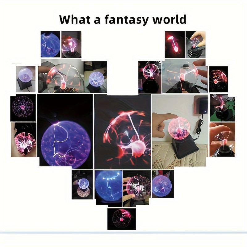 1pc Bola de Plasma Práctica, Luz Fluyente, Ilumina Tu Espacio. Tecnología Única de Plasma Crea Efectos Luminosos Fantásticos que Te Hacen Sentir Como Si Estuvieras Debajo de las Estrellas
