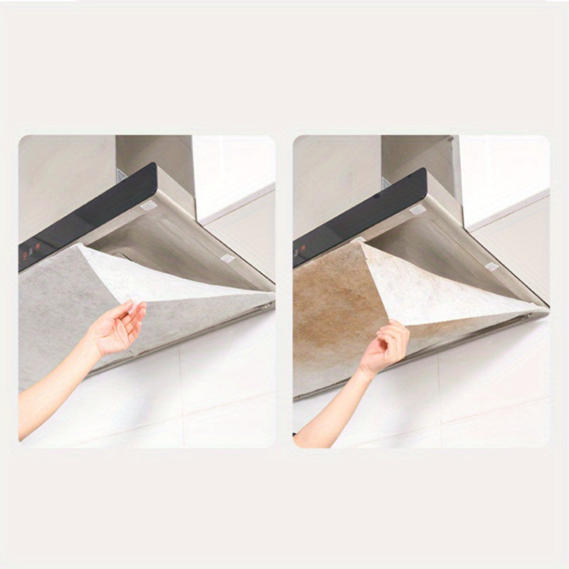 3 piezas de malla de filtro de aceite de cocina - Cubierta de filtro de humo de tejido no tejido resistente a altas temperaturas, adecuada para extractores de humo, no requiere baterías, incluye cinta adhesiva y imán.