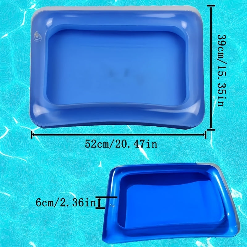 1 pieza, baño de pies inflable cuadrado, baño de pies portátil de mano, escalera de entrada al piscina, kit de limpieza y pedicura de piscina, piscina higiénica | Diseño inflable | Escalera elástica de piscina
