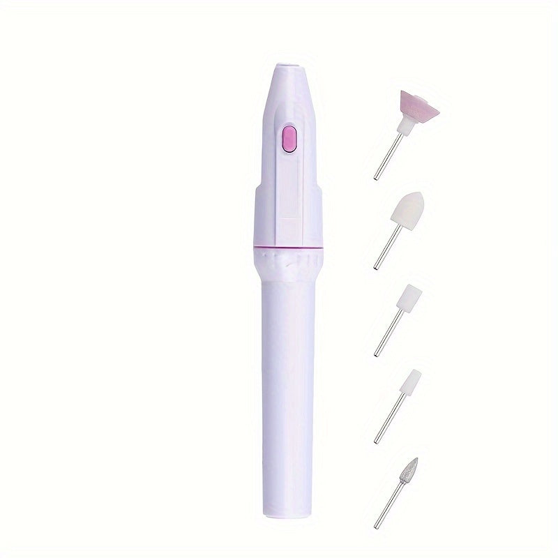 5 en 1 Kit de lima de uñas eléctricas y perforadora profesional para pies - 20000 RPM, motor sin cepillo, plástico hipoalergénico, alimentado por batería para manicuras y pedicuras, esenciales para manicuras, kit de herramientas, diseño compacto, perfora