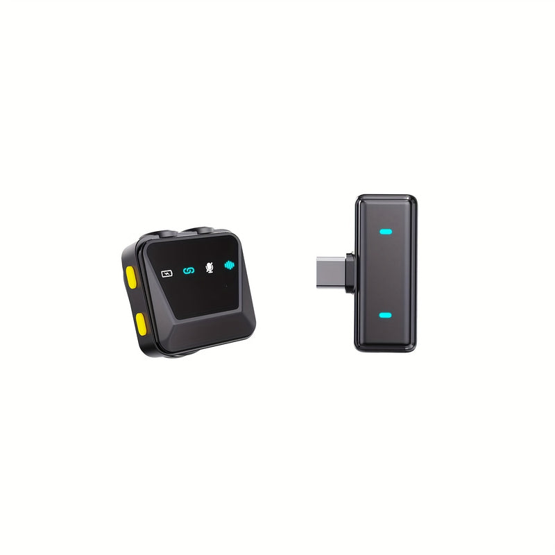 Microfono de Solapa sin varillas Plug-and-Play con Conexión USB-C - Batería Recargable, Grabación con un Solo Clic, Ideal para Videografía y Transmisiones en Vivo, Micrófono sin varillas para Cantar