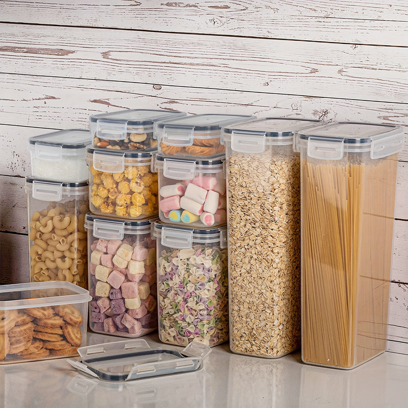 THELiFE 5/20pcs Contenedores Herméticos para Almacenamiento de Alimentos con Tapas, Organización y Almacenamiento en la Despensa de Cocina, Frascos de Plástico Libres de BPA para Cereales, Harina, Azúcar, Alimentos Secos, Incluye Etiquetas & Rotulador