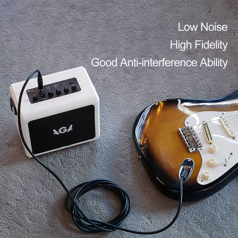 Cable de conexión para altavoz de guitarra de 6.35 mm, macho a macho, con reducción de ruido, núcleo de cobre libre de oxígeno de alta fidelidad, doble blindaje, ideal para conectar guitarras eléctricas, teclados, altavoces y micrófonos. Perfecto para re