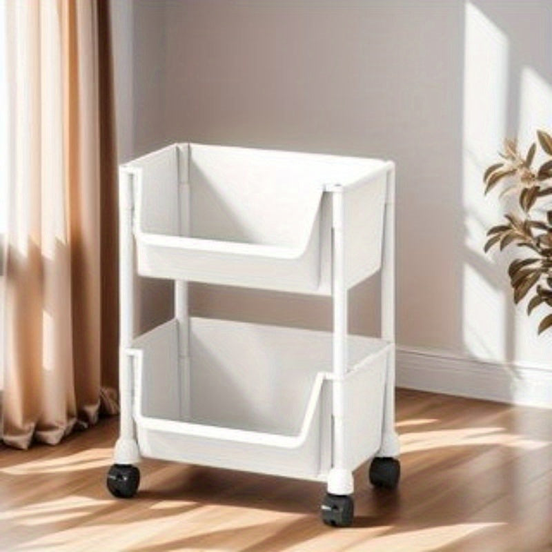 1 pieza de 2/3/4/5 niveles de carro de almacenamiento de cocina con ruedas - Organizador de plástico de múltiples capas para cocina, sala de estar, dormitorio, residencia - Ahorro de espacio, fácil montaje, no requiere baterías, carro de almacenamiento d