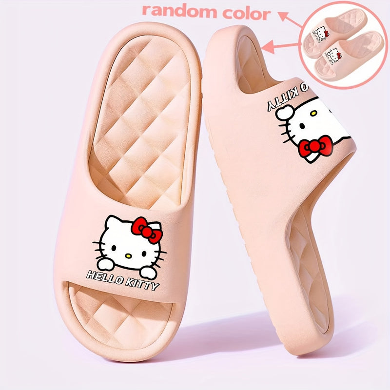 Zapatillas Hello Kitty con Lazo Lindo, Estilo Pareja para Mujer, Sandalias de Baño y Playa Unisex, Cómodas y Ligueras en Material EVA, Disponibles en Rosa/Blanco/