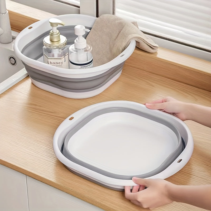 Bañera Portátil Plegable para Pie con Masaje - Baño de Inmersión Espacioso y Resistente, Diseño Colgante Ahorrador de Espacio para Hogar, Viajes o Baño - Sin Necesidad de Electricidad, Fácil de Limpiar y Ligero, Accesorio Compacto para Baños Pequeños, Co