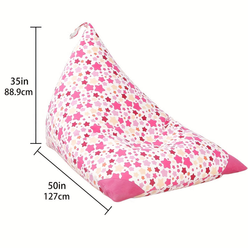 Silla de bolsa de estrellas, cubierta de silla de bolsa de lona de alta calidad y súper suave, gran tamaño de 127.0*88.9 cm con cremallera rellena, adecuada para guardar ropa y juguetes de peluche, decoración del dormitorio