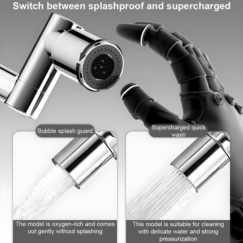 Accesorios para baño, dispensador de jabón facial y para manos con 2 modos (modo burbujas, modo potente) y grifo giratorio de 1440°