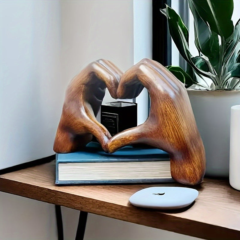 1 Pieza Adorno de Corazón, Estatuilla de Resina Artesanal, Decoración para Librero Sala Oficina Gabinete, Regalo para Día de la Madre Año Nuevo Pascua Fiesta