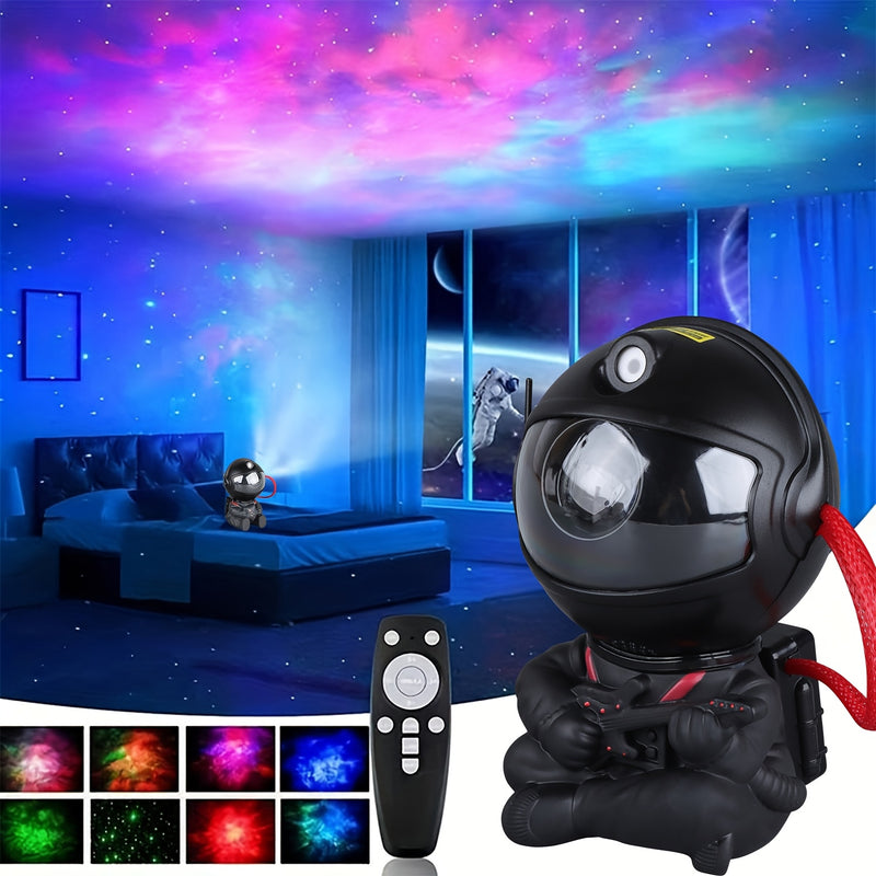 1pc Proyector de Guitarra Astronauta - Luz Nocturna con Ambiente Cósmico Mágico y Estrellas Brillantes, Regalo Perfecto para Cumpleaños y Fiestas