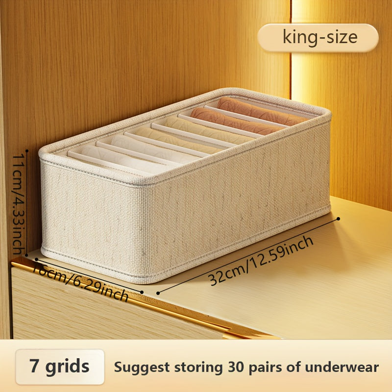 1pc Organizador Plegable de Cajones con Múltiples Compartimentos - Caja de Almacenamiento Ahorradora de Espacio para Ropa Interior, Calcetines y Prendas - Diseño Compacto y Acceso Abierto - Ideal para Hogar, Viajes, Residencia o Oficina - Construcción Du
