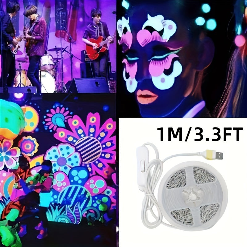 Tira de Luz Negra LED Flexible Alimentada por USB de 19.99 metros - Brillo Neón Vibrante para Fiestas, Vacaciones y Decoración del Hogar, Ideal para Navidad, Halloween, Cumpleaños, Gabinetes de Vidrio y Más, Decoraciones de Fiesta | Iluminación Creativa
