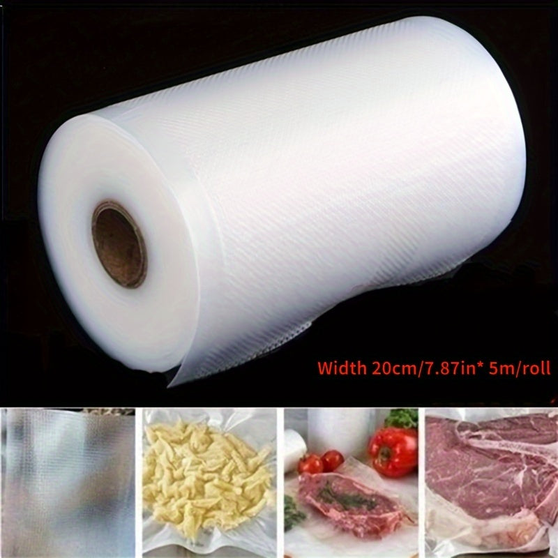 Bolsas de sellado al vacío de PE para almacenamiento de alimentos, de un solo uso, en varios tamaños (11.99/15.01/16.99/19.99/22.0/24.99/27.99 cm de ancho) x 5.0 metros de largo, para conservar la frescura.