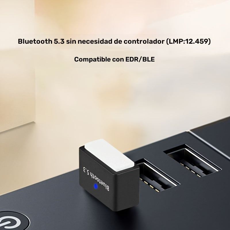Adaptador USB Inalámbrico 5.3 Para PC, Receptor Dongle Inalámbrico USB Para Computadora Portátil/auriculares/teclado/altavoces De Mouse, Para Windows 11/10/8.1 Plug And Play, Compatibilidad Automática Con Versiones Anteriores Con Dispositivos 3.0/4.0/5.0