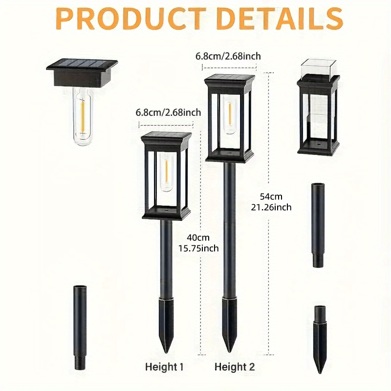 Luces solares para exteriores, decoración de patio de jardín y sendero, luces solares duraderas y brillantes IP44 para exteriores.