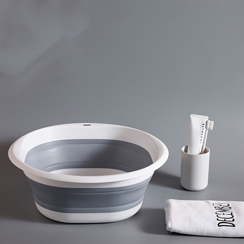 Baño Portátil Plegable para Lavado - Diseño Moderno y Colapsable para Baños de Pie, Lavar Manos y Cuidado de Uñas, Plástico Duradero, Sin Necesidad de Electricidad, Ahorro de Espacio para Apartamentos, Autocaravanas y Viajes, Cesta de Ropa Plegable, Esen