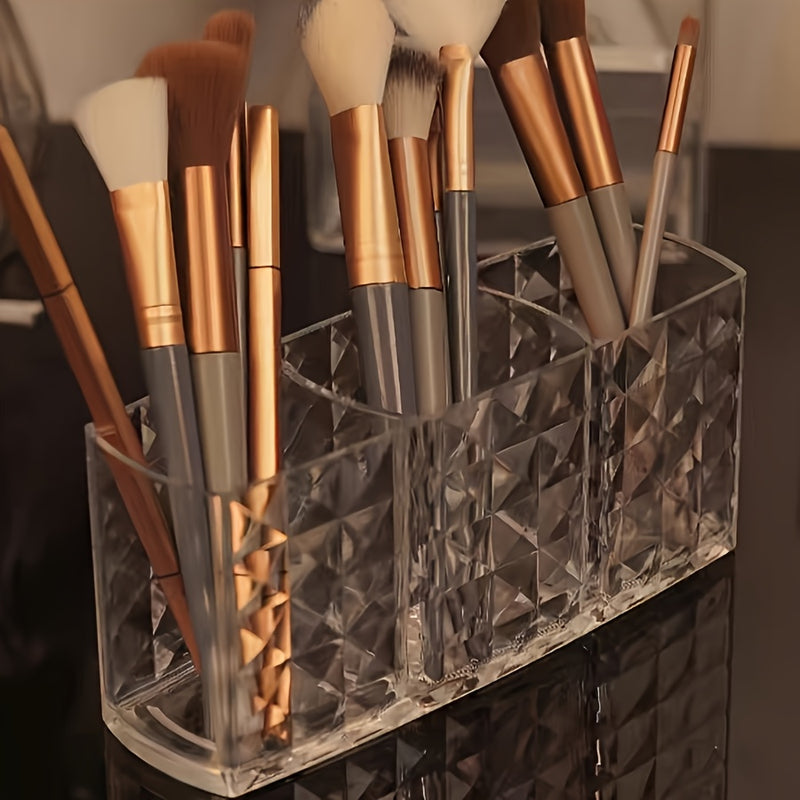 Organizador de cosméticos independiente, soporte de almacenamiento de maquillaje de plástico duradero, multifuncional, no necesita electricidad, para la organización del baño y el hogar.