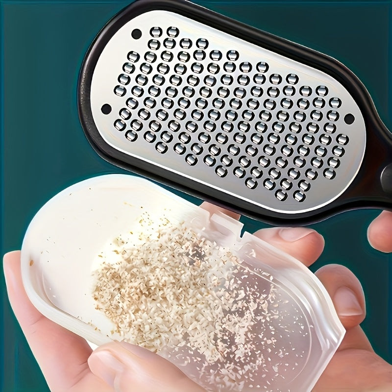 Lijadora profesional de acero inoxidable de 12 meses - Exfoliante y eliminador de luz muerta beige, diseño a prueba de salpicaduras, mango ergonómico negro, esencial para el cuidado de uñas y spa en casa.