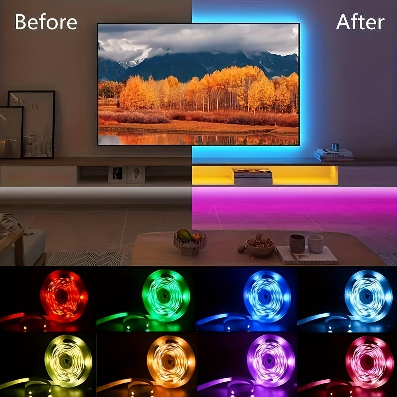 Tira de luces LED - tamaños (1m/3m/5m/10m/20m) - ¡Transforma Tu Sala De Estar En Un Mágico ambiente colorido!